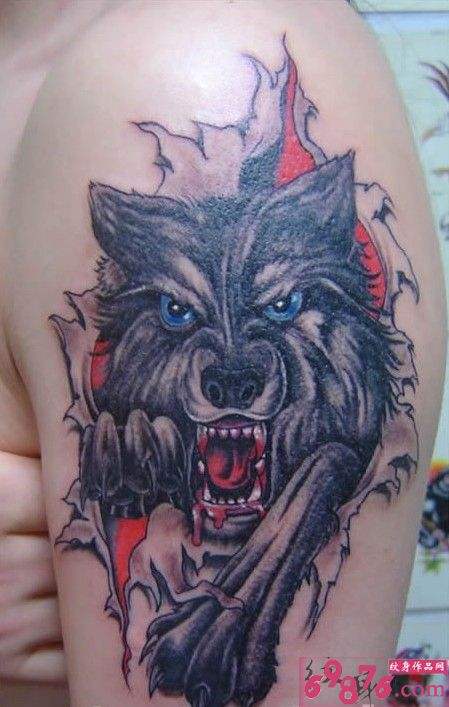狼头纹身,龙头纹身图片